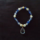 Blue/White/Gold Bracelet with Charm