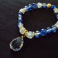 Blue/White/Gold Bracelet with Charm