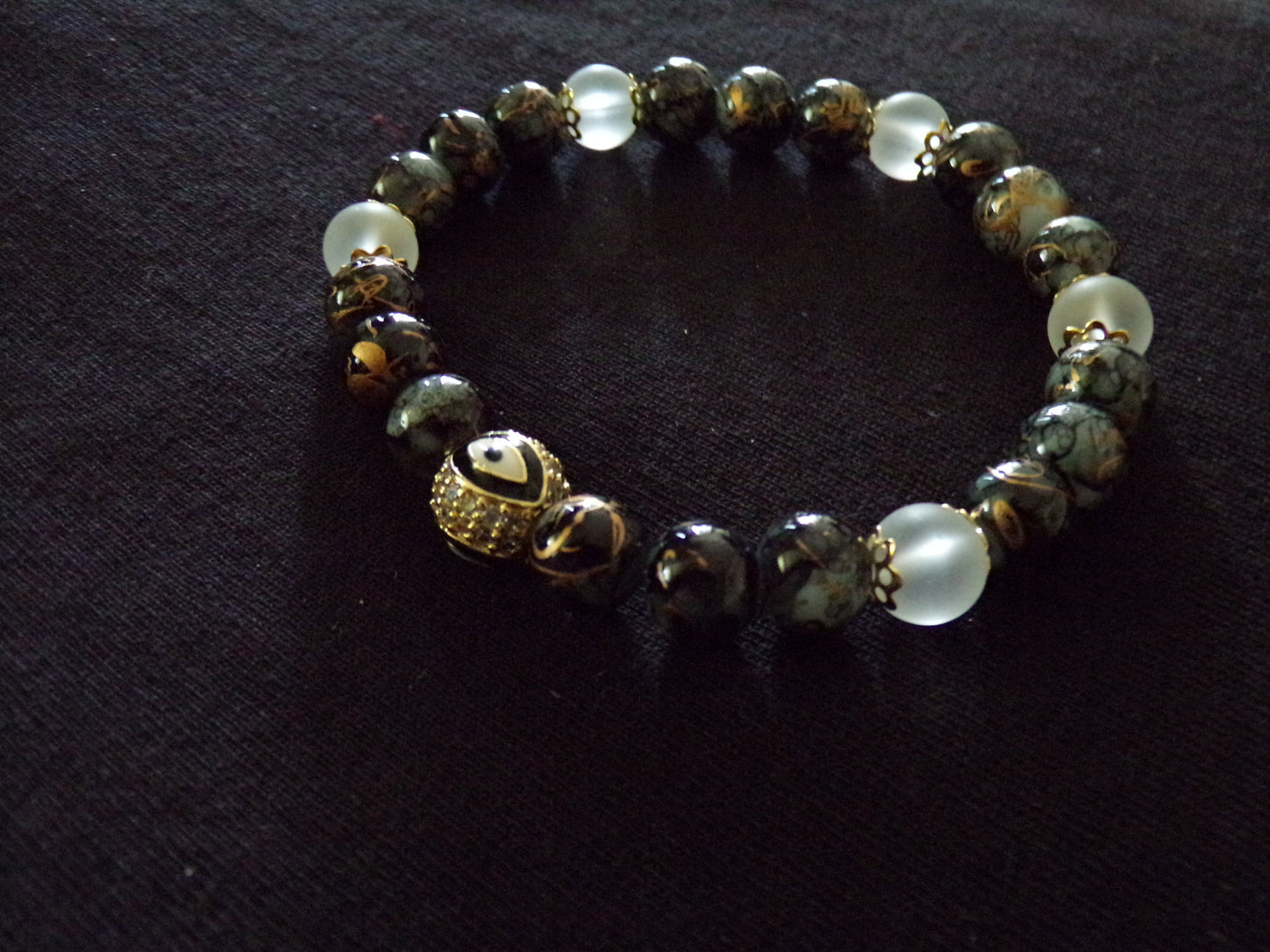 Black/Gold Evil Eye Bracelet