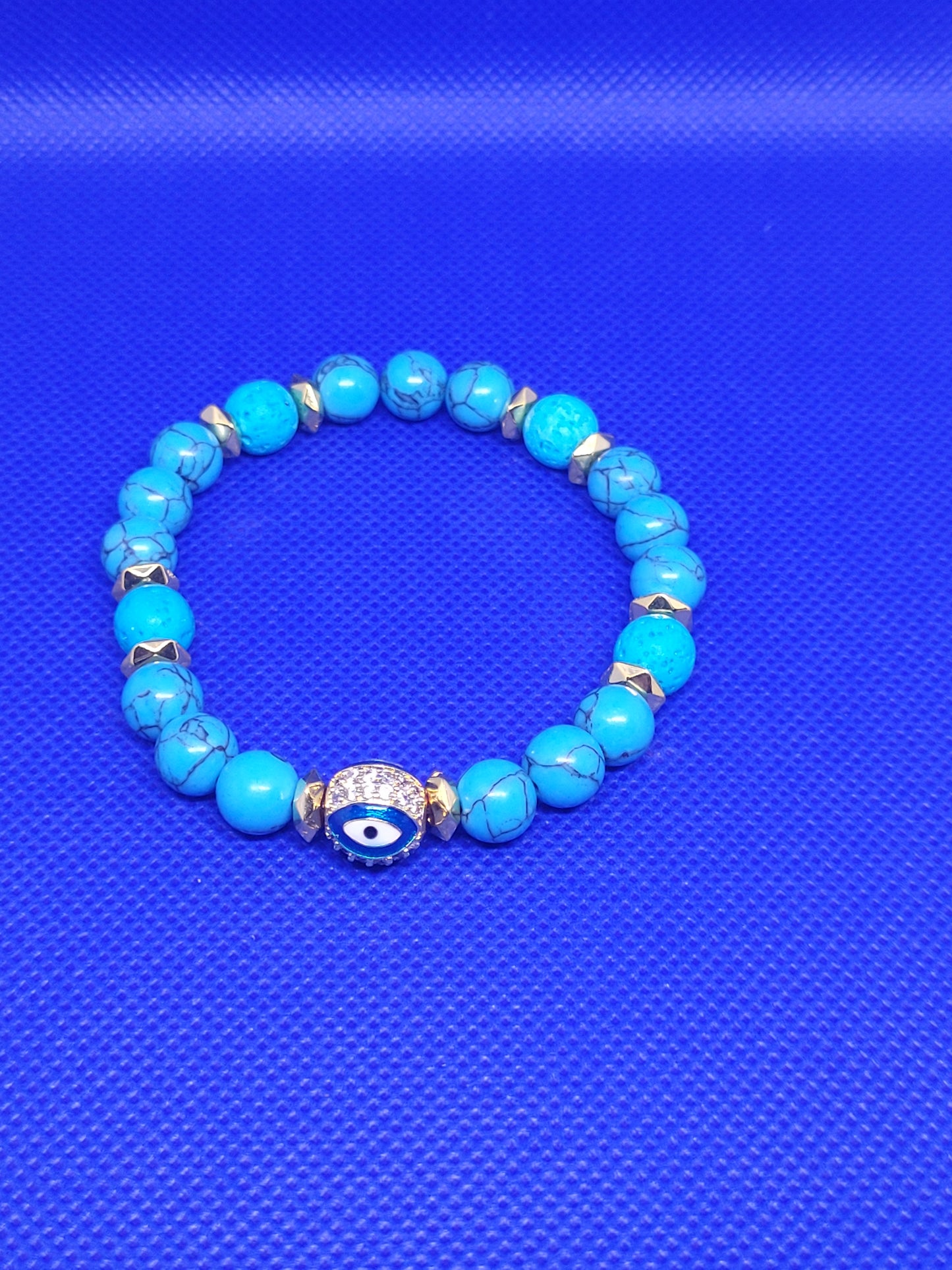 Blue/Gold Evil Eye Bracelet