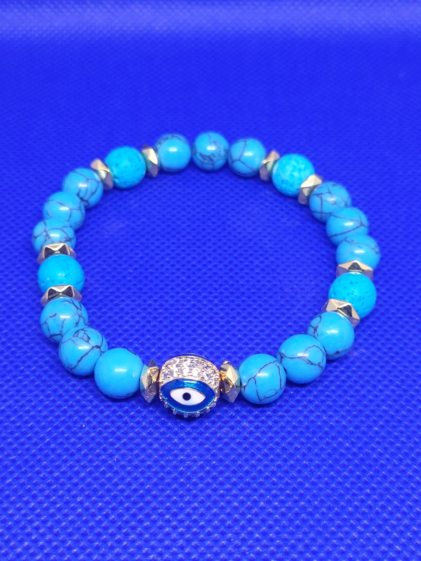 Blue/Gold Evil Eye Bracelet