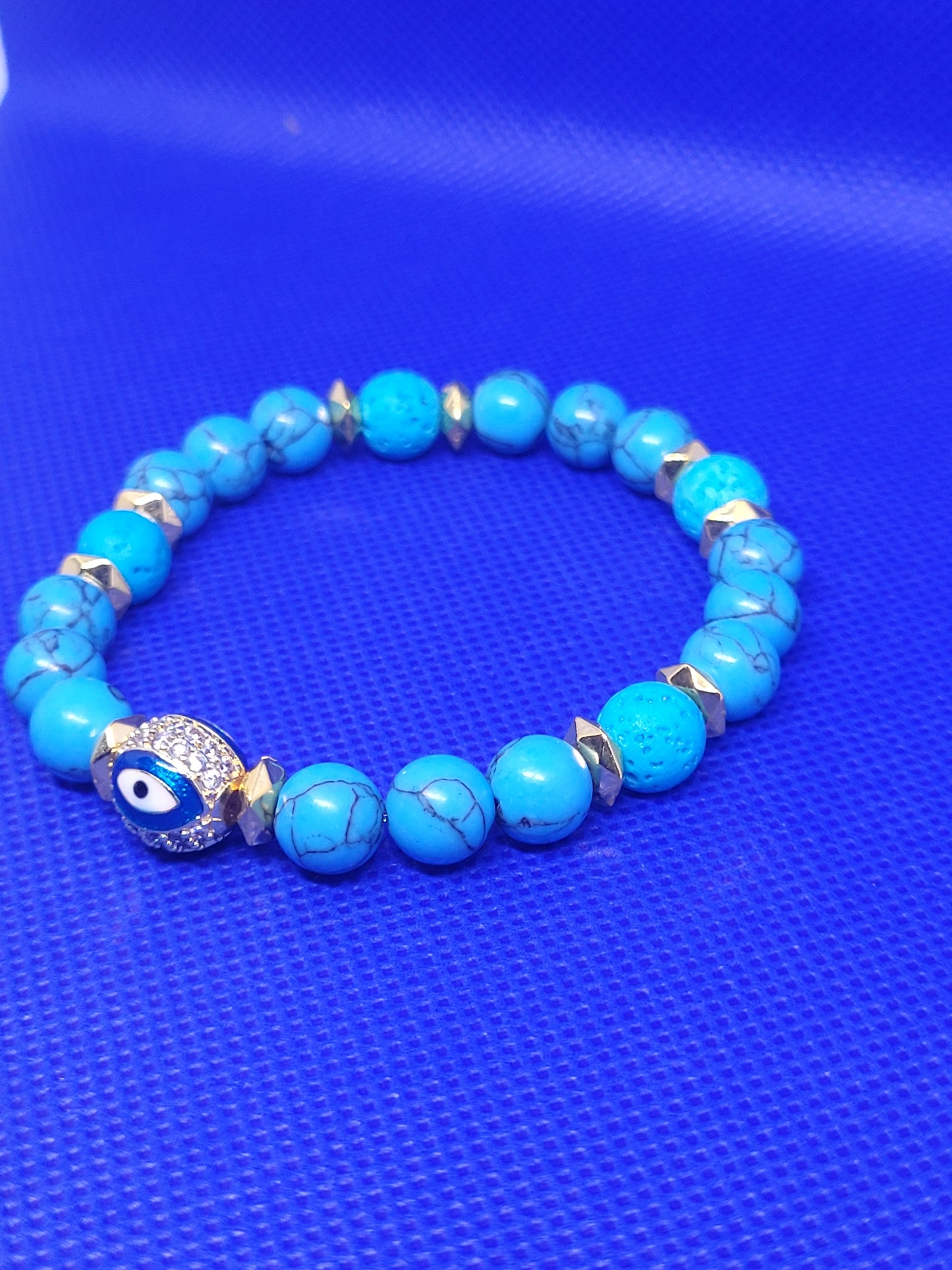 Blue/Gold Evil Eye Bracelet