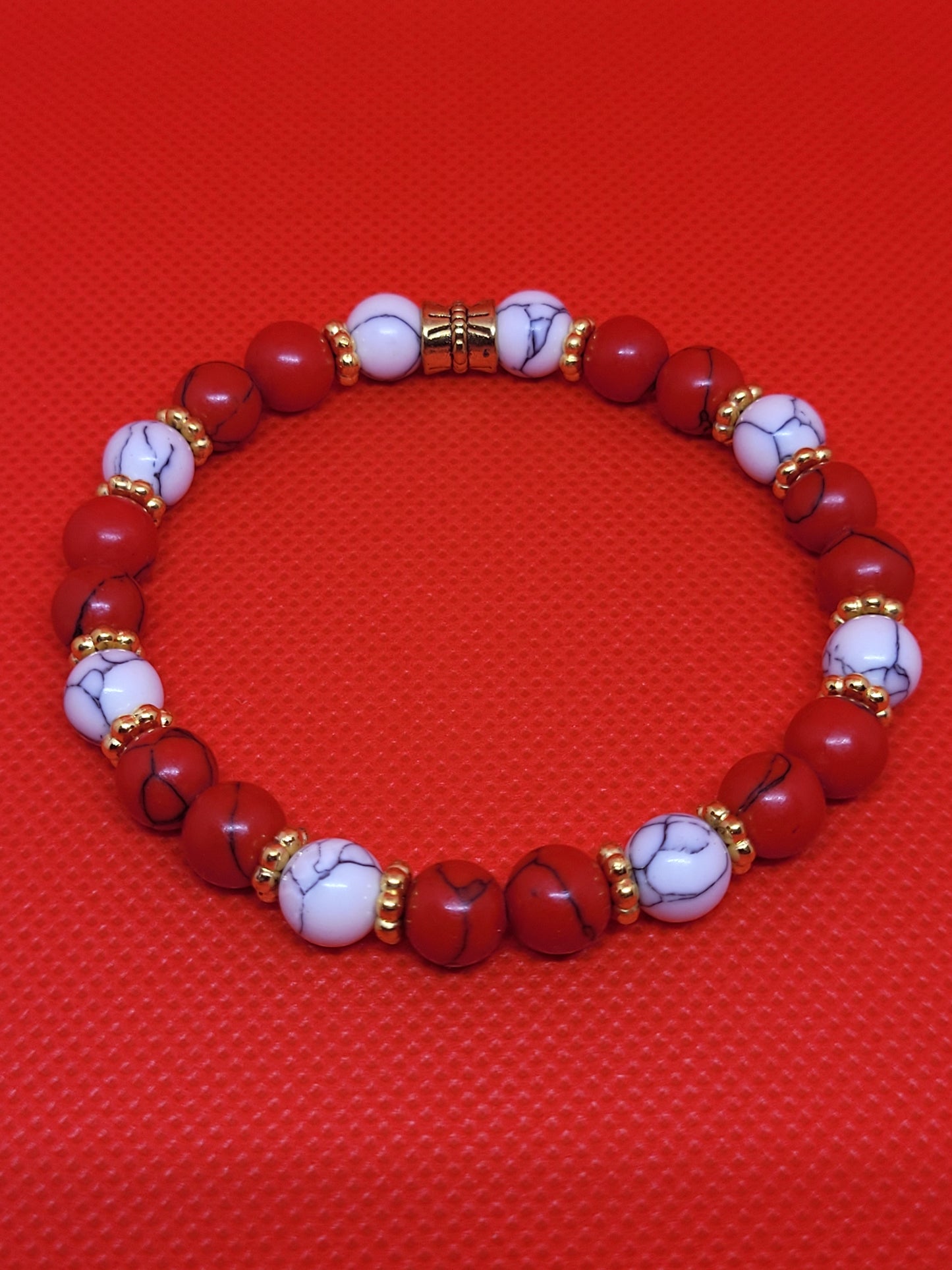 Red/White Magnesite Bracelet