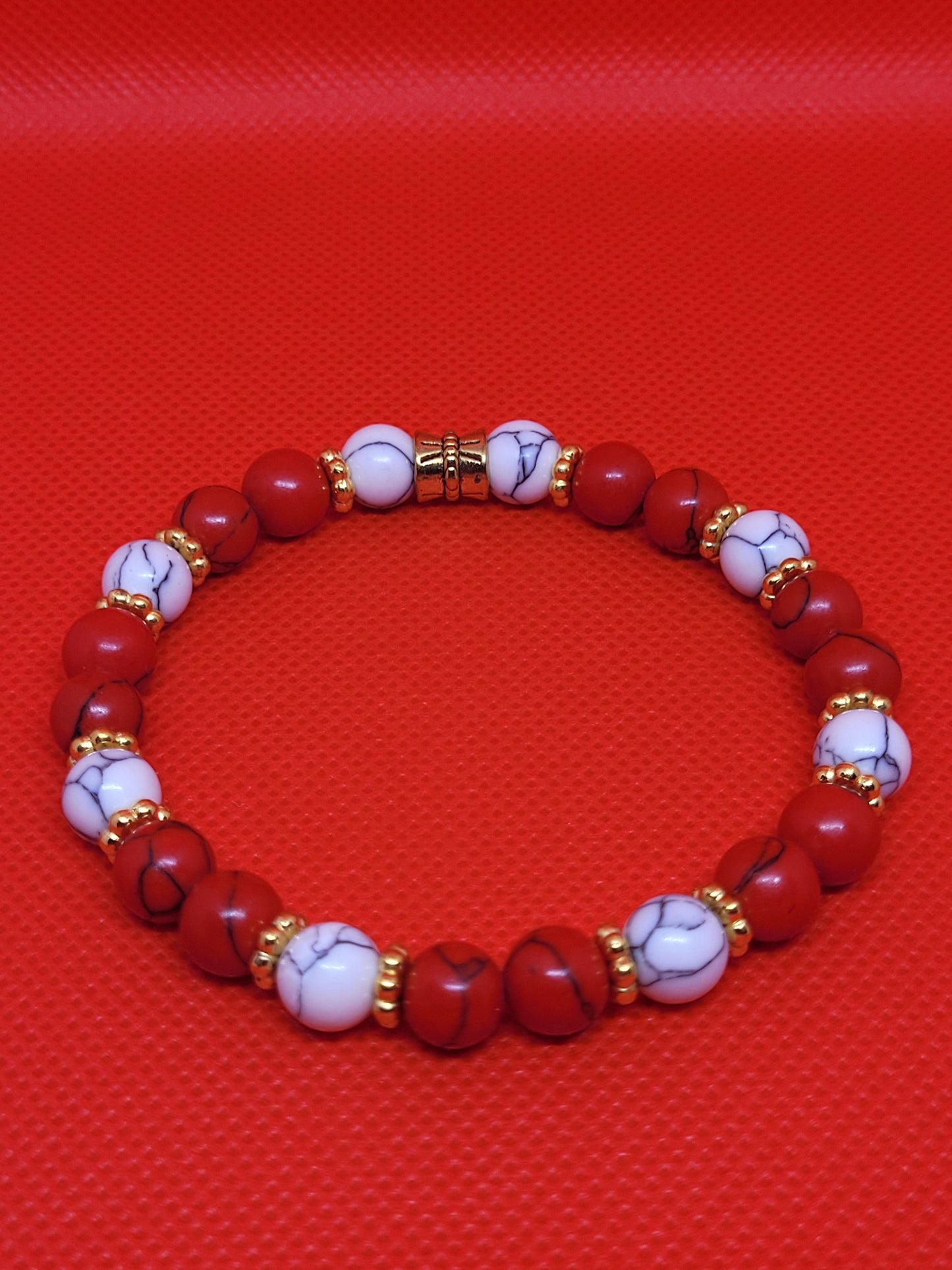 Red/White Magnesite Bracelet