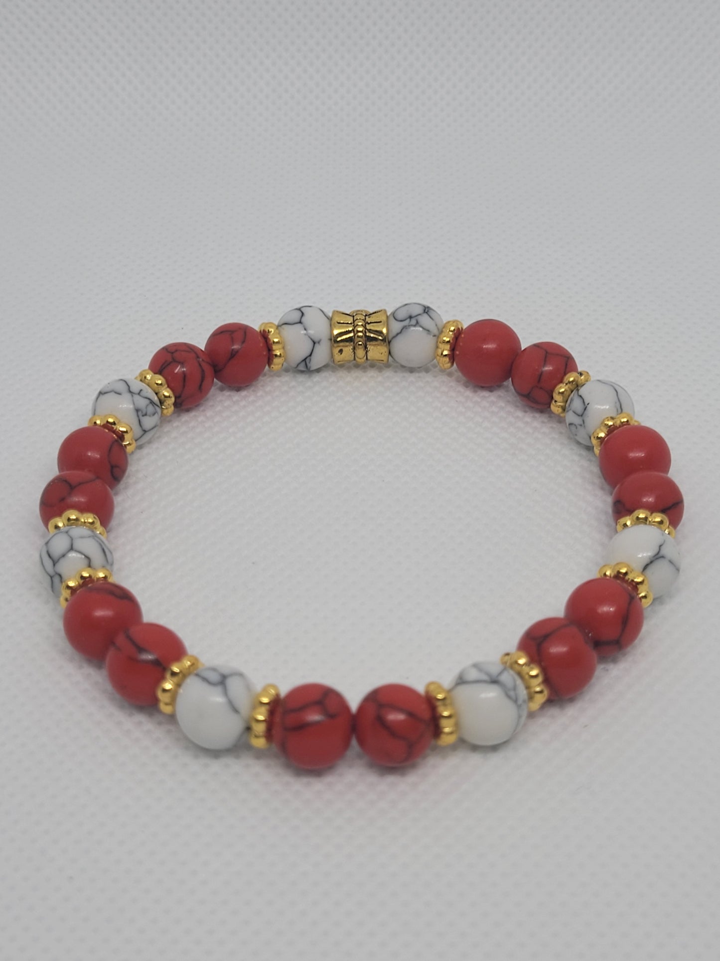 Red/White Magnesite Bracelet