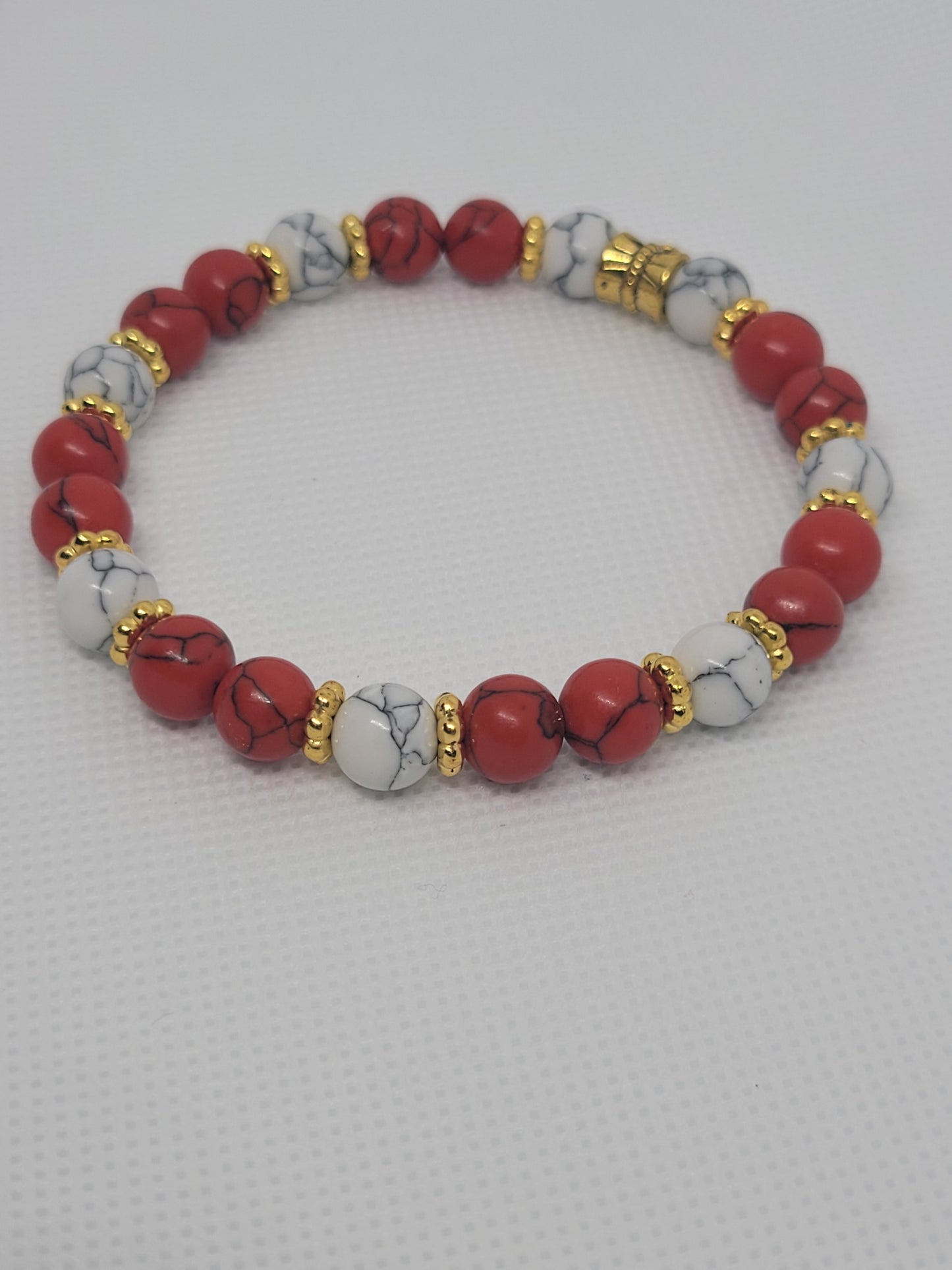 Red/White Magnesite Bracelet