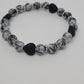 White/black Jasper with Lava hearts