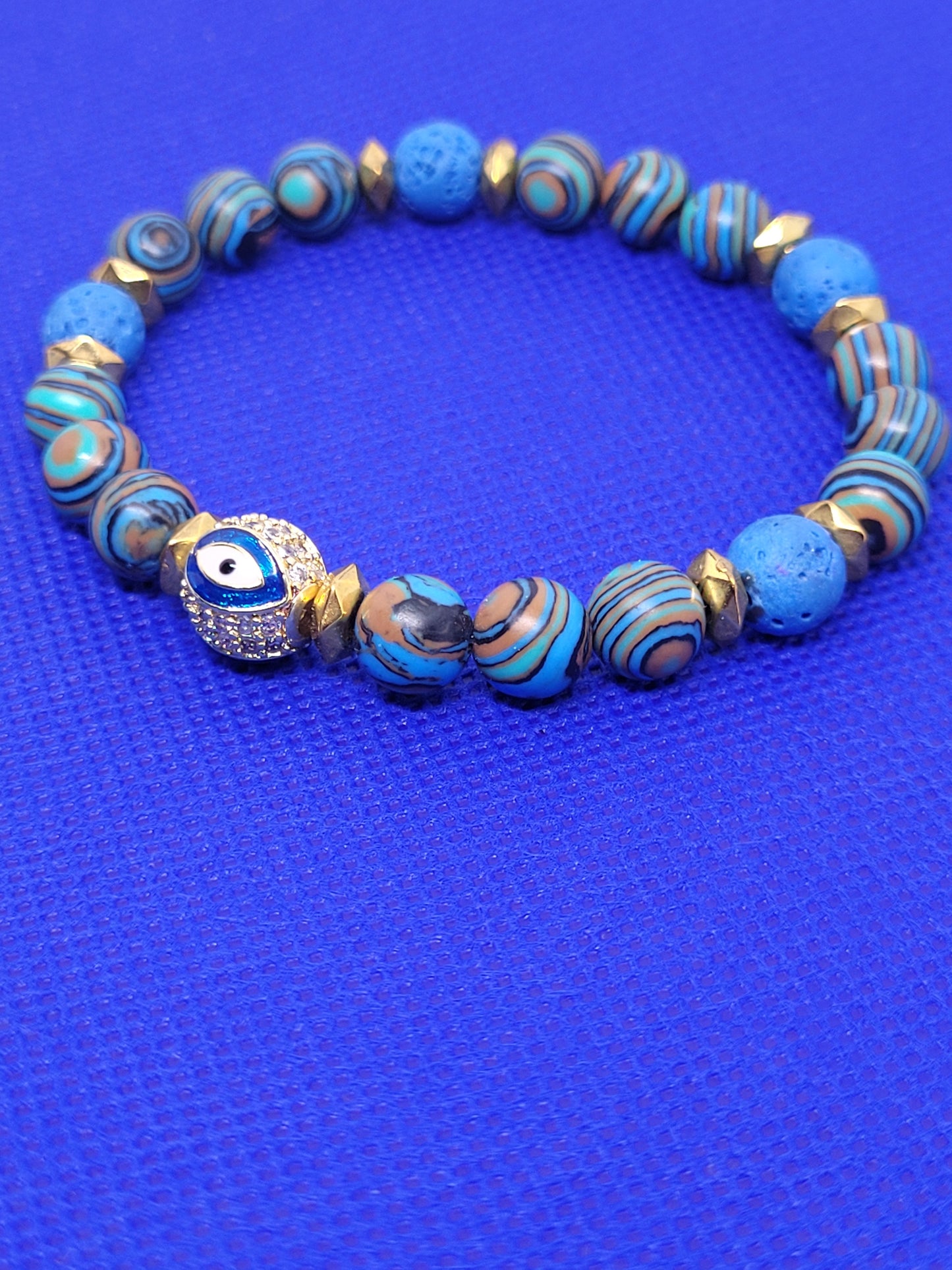 Blue/Gold Evil Eye Bracelet 2