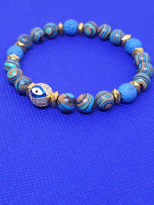 Blue/Gold Evil Eye Bracelet 2