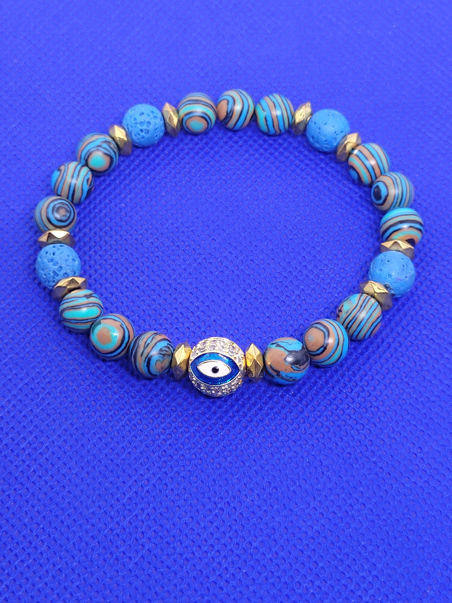 Blue/Gold Evil Eye Bracelet 2