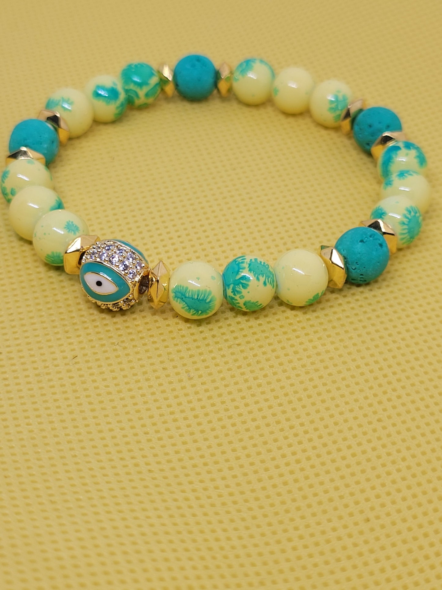 Yellow/Green Evil Eye Bracelet