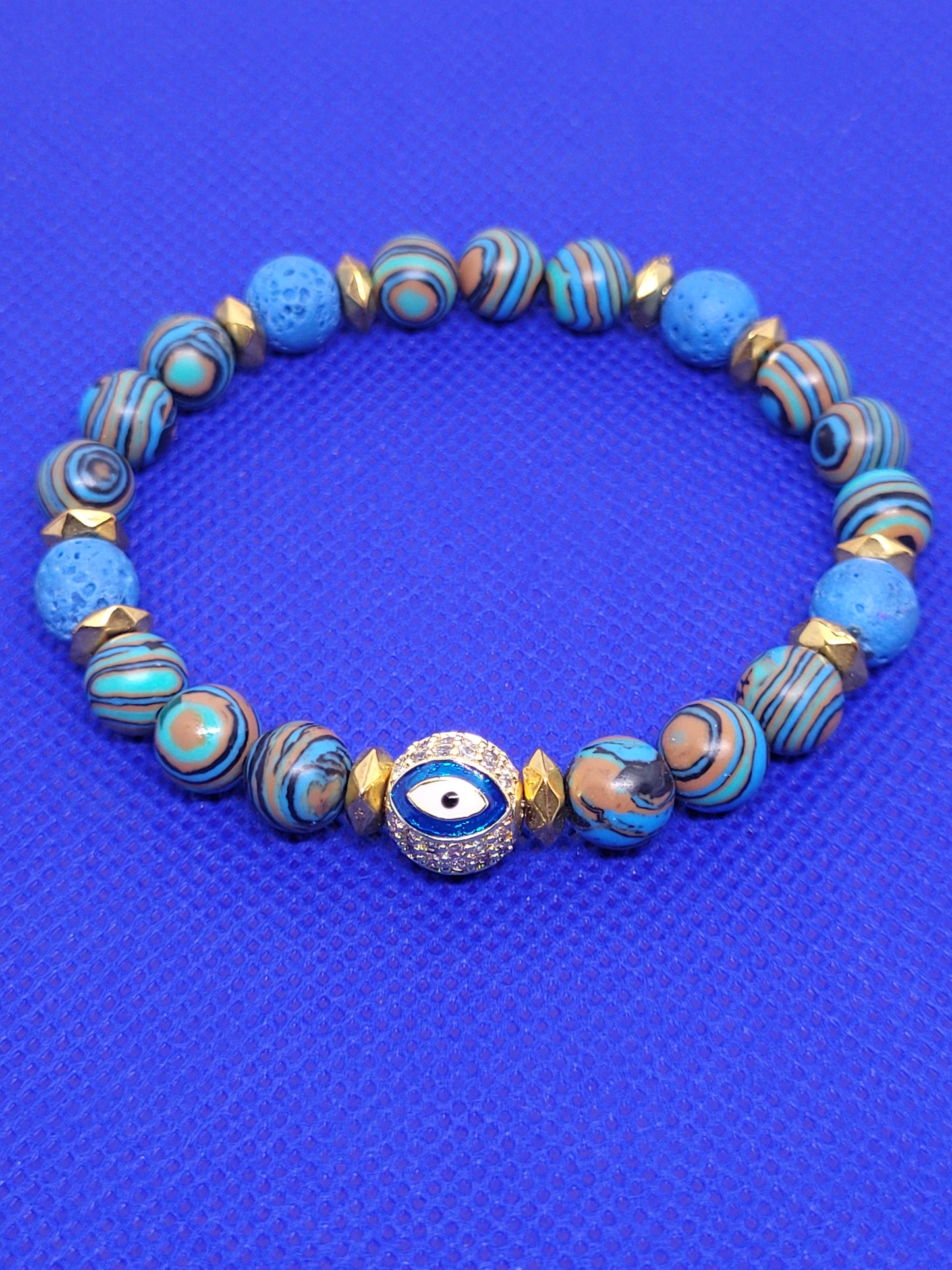 Blue/Gold Evil Eye Bracelet 2