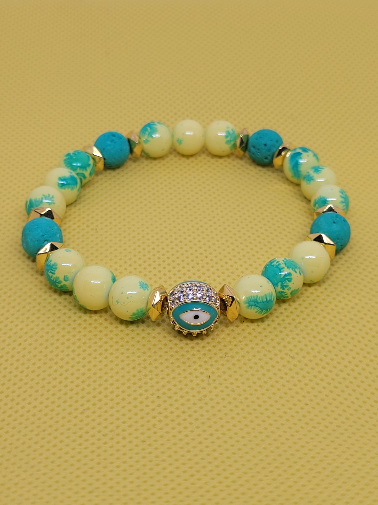 Yellow/Green Evil Eye Bracelet