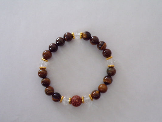 Tiger Eye bracelet with crystal spacers