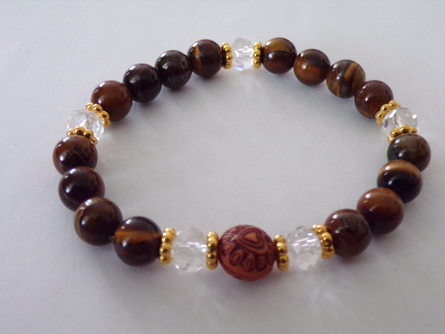 Tiger Eye bracelet with crystal spacers