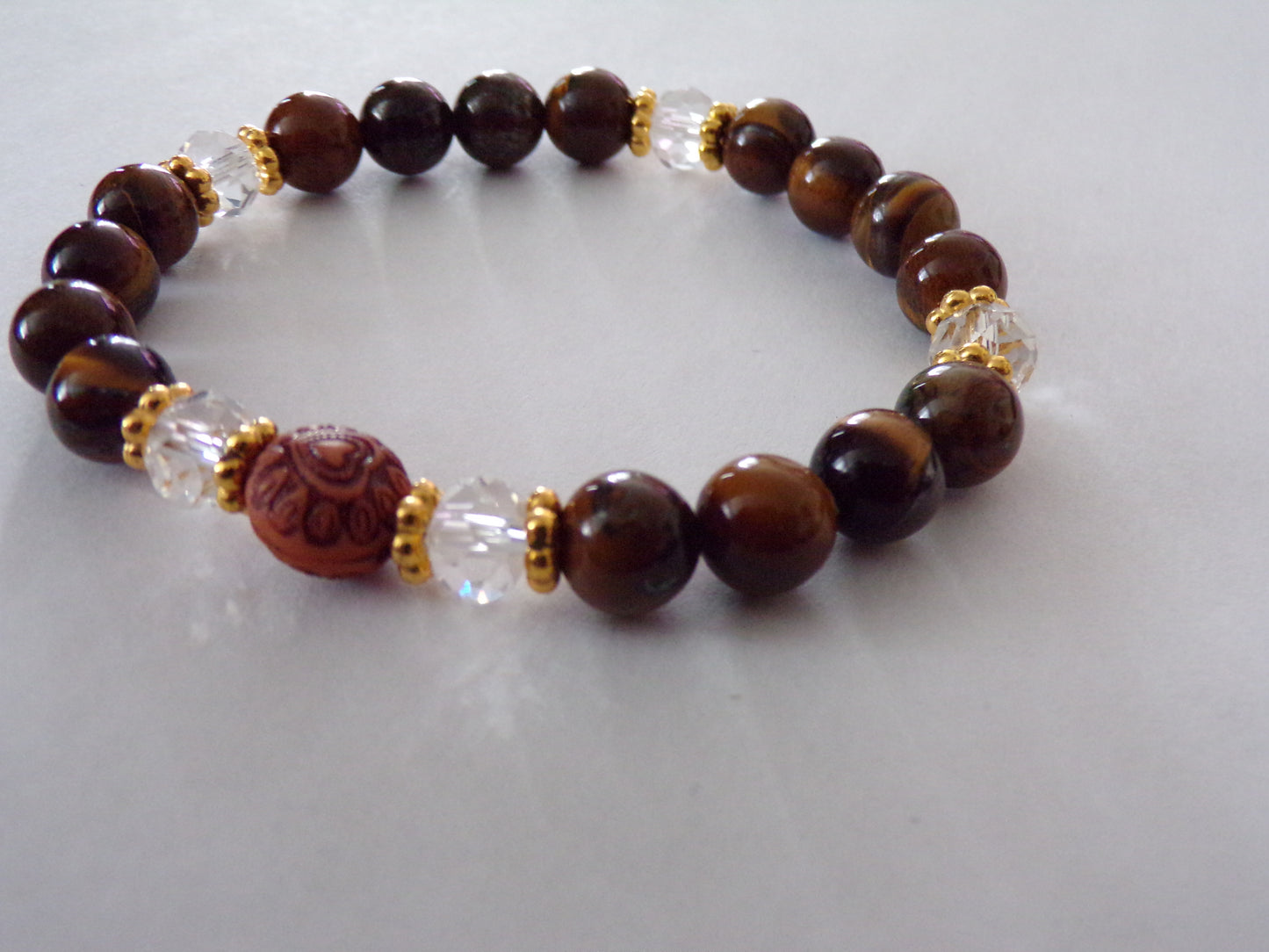 Tiger Eye bracelet with crystal spacers