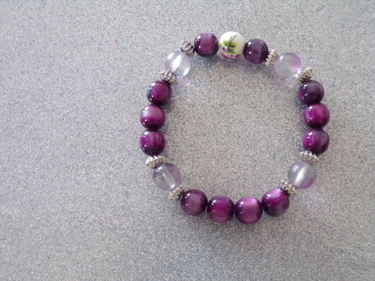 Dark Purple/silver bracelet