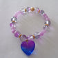 Purple/gold bracelet with heart